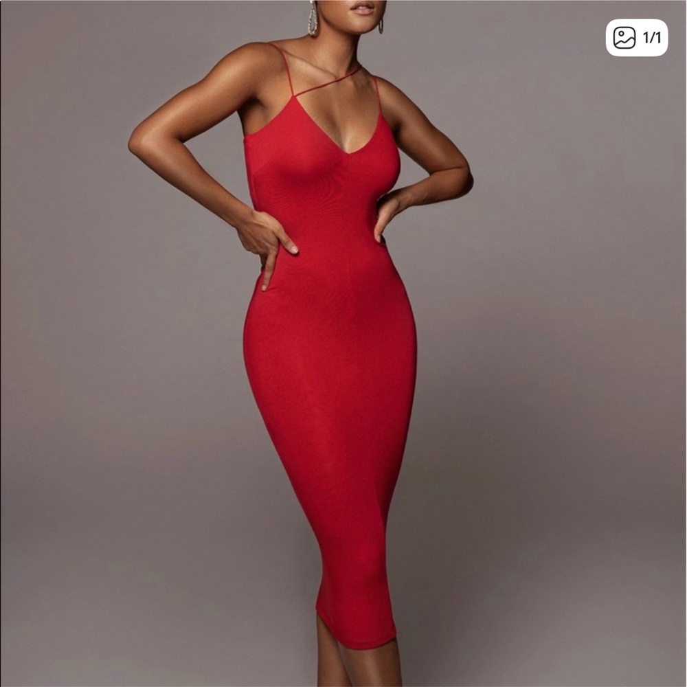 JLUXLABEL red midi dress